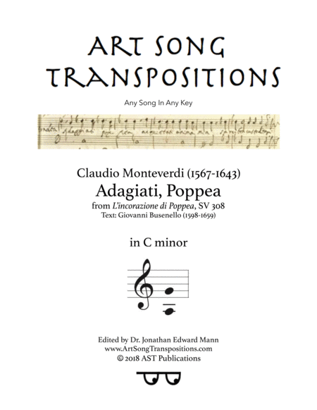 MONTEVERDI: Adagiati, Poppea (transposed to C minor)