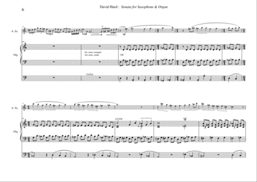 David Hurd: Sonata for Alto Saxophone and Organ Woodwind Duet scores gallery preview page 6