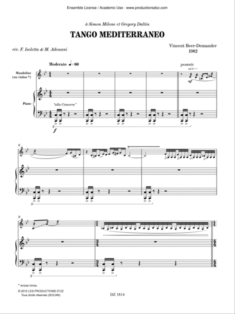 Tango mediterraneo Tango mediterraneo Piano Accompaniment scores gallery preview page 2