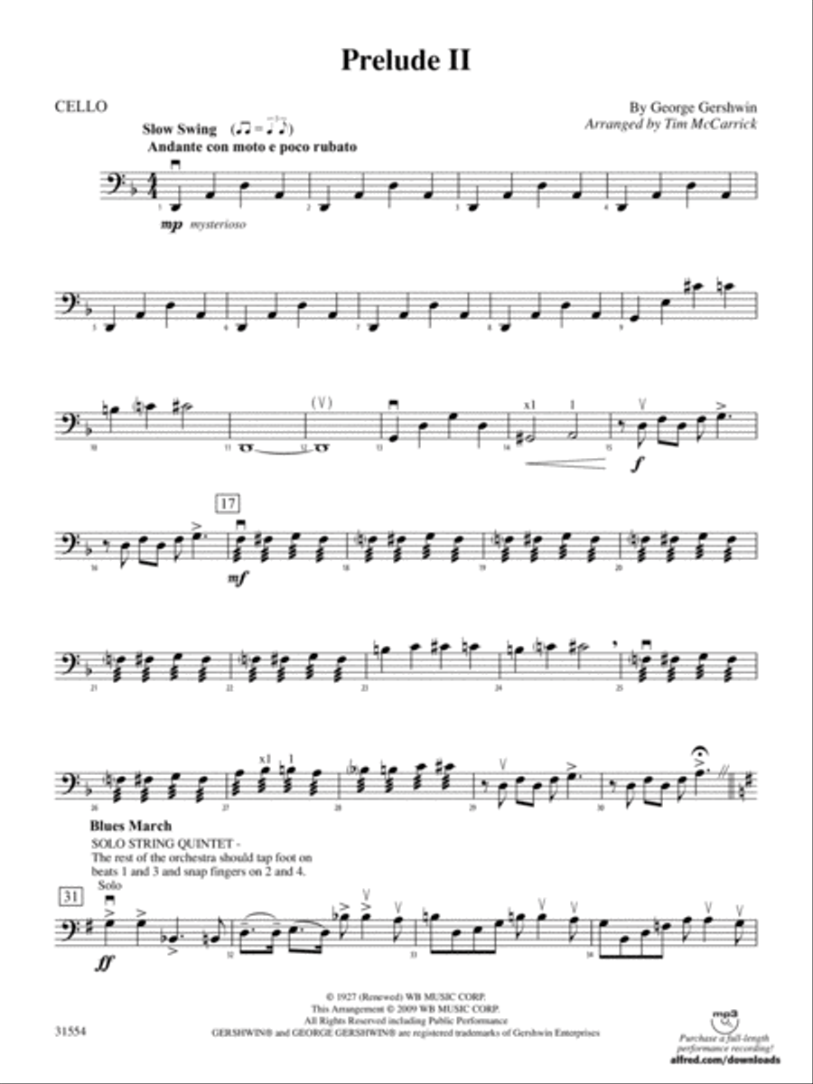 Prelude II: Cello String Orchestra scores gallery preview page 1