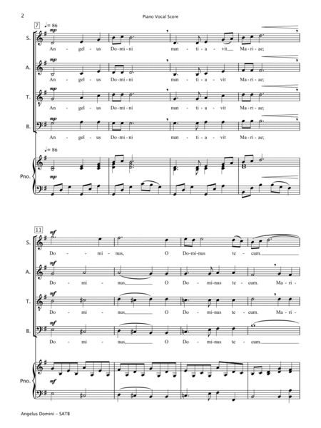 Angelus Domini (SATB Choir & Piano) image number null