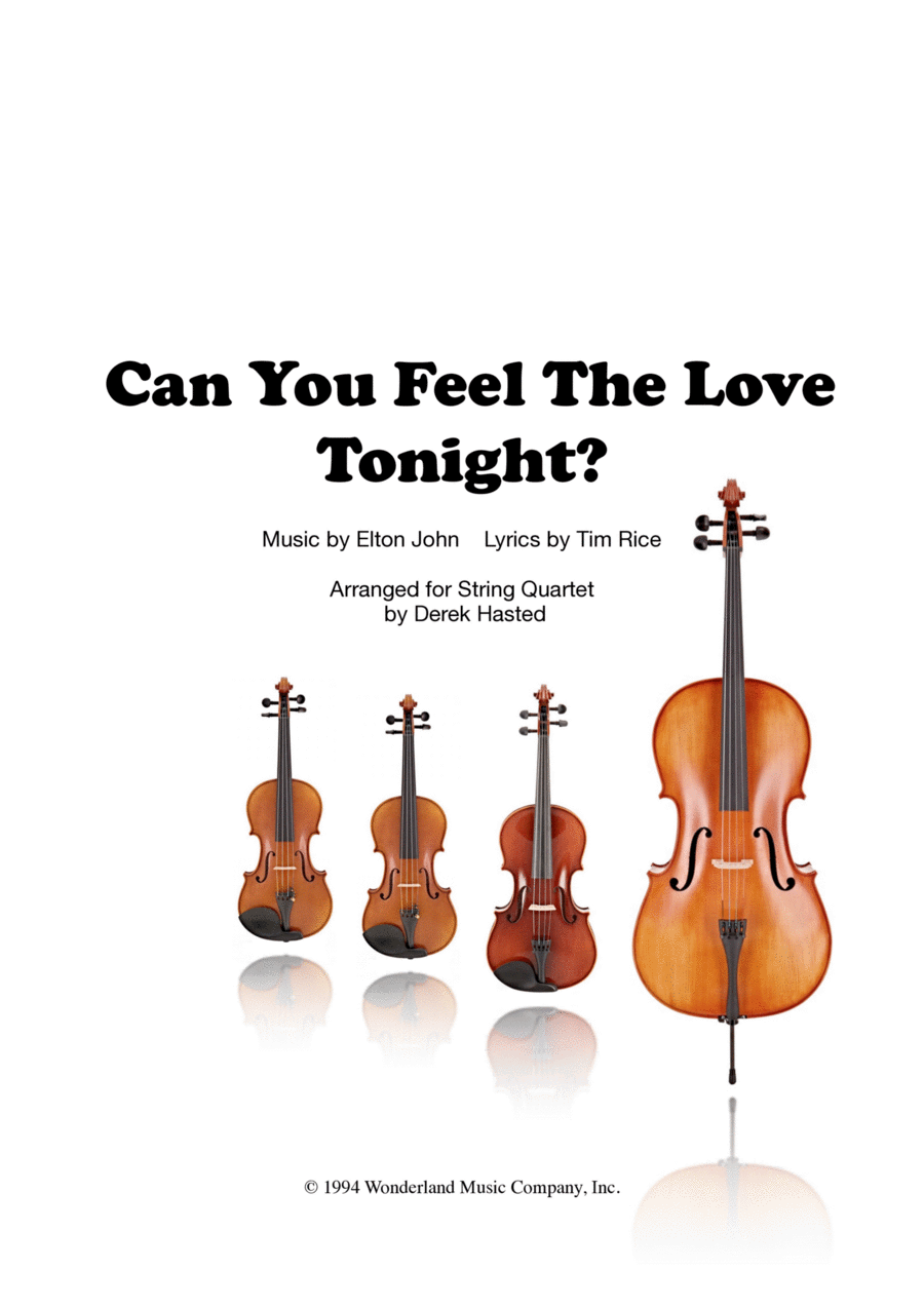 Can You Feel The Love Tonight String Quartet scores gallery preview page 1