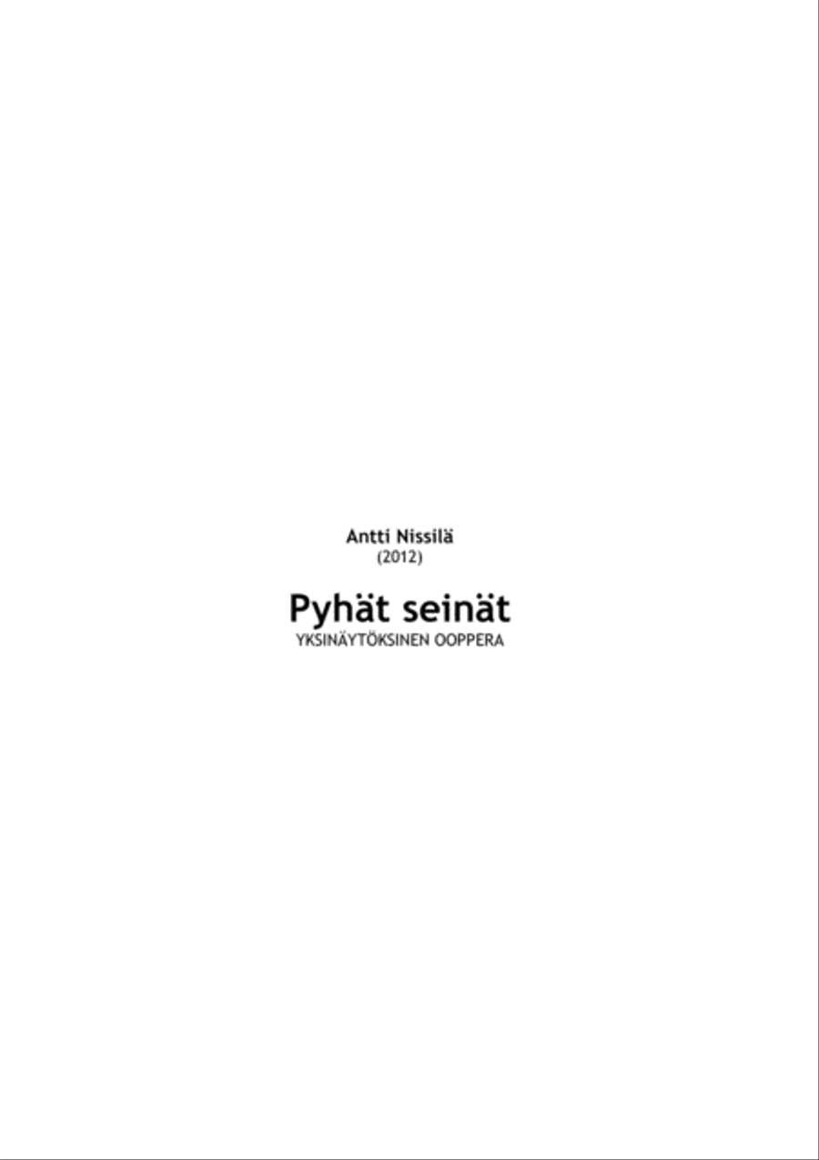 Pyhät seinät (Holy Walls) - chamber opera Choir scores gallery preview page 1