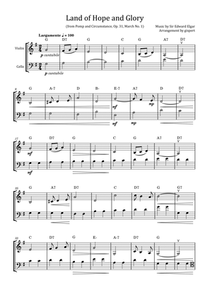 Land of Hope and Glory (from Pomp and Circumstance, Op. 31, March No. 1) with chords