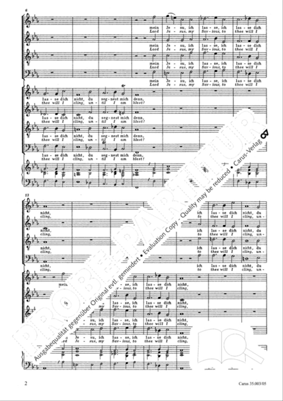 Lord, do not depart until I am blessed (Ich lasse dich nicht, du segnest mich denn) 4-Part scores gallery preview page 3
