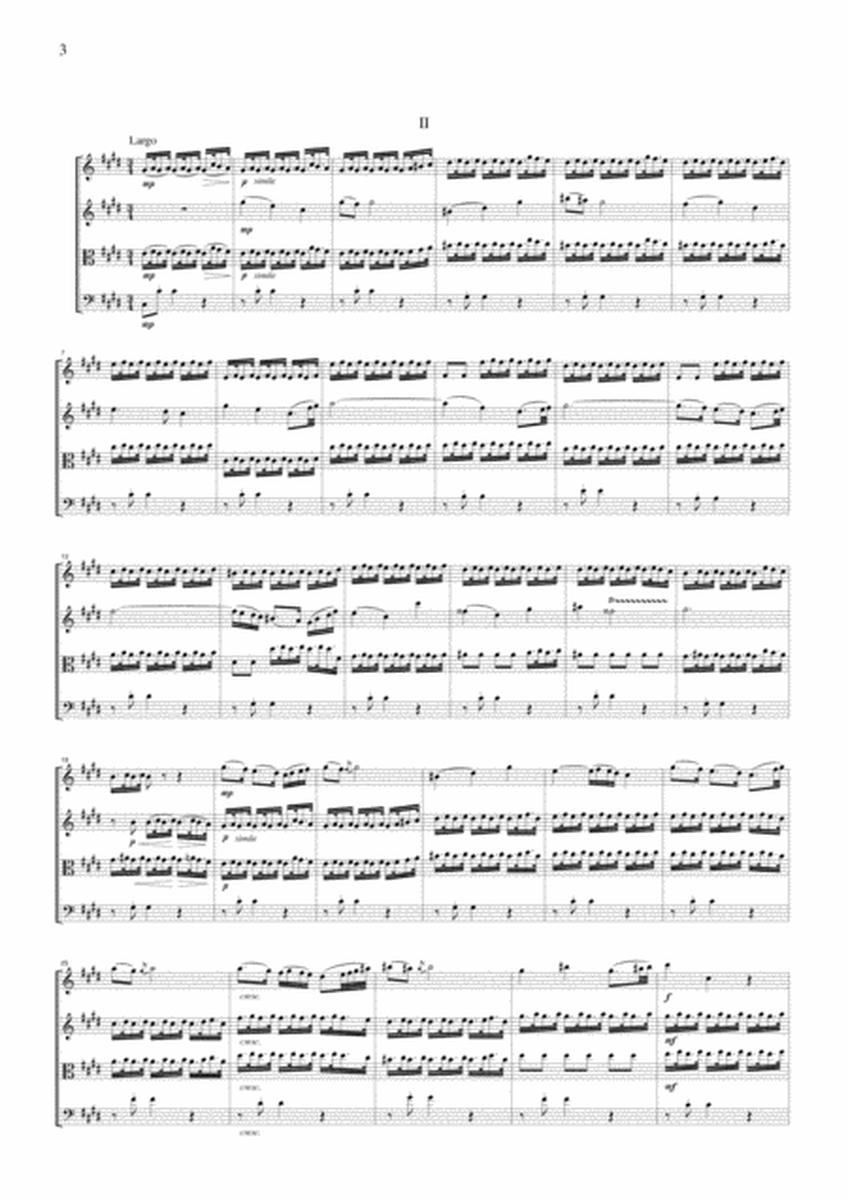 Vivaldi Spring from the Four Seasons, all mvts., for string quartet, CV101