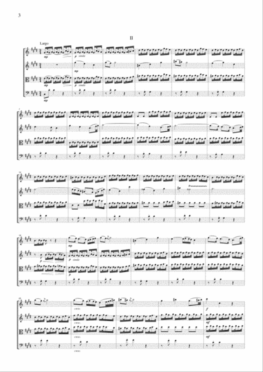 Vivaldi Spring from the Four Seasons, all mvts., for string quartet, CV101 String Quartet scores gallery preview page 3