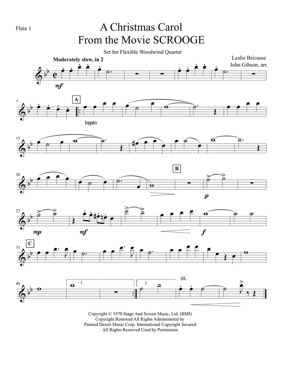 A Christmas Carol Woodwind Quartet scores gallery preview page 6