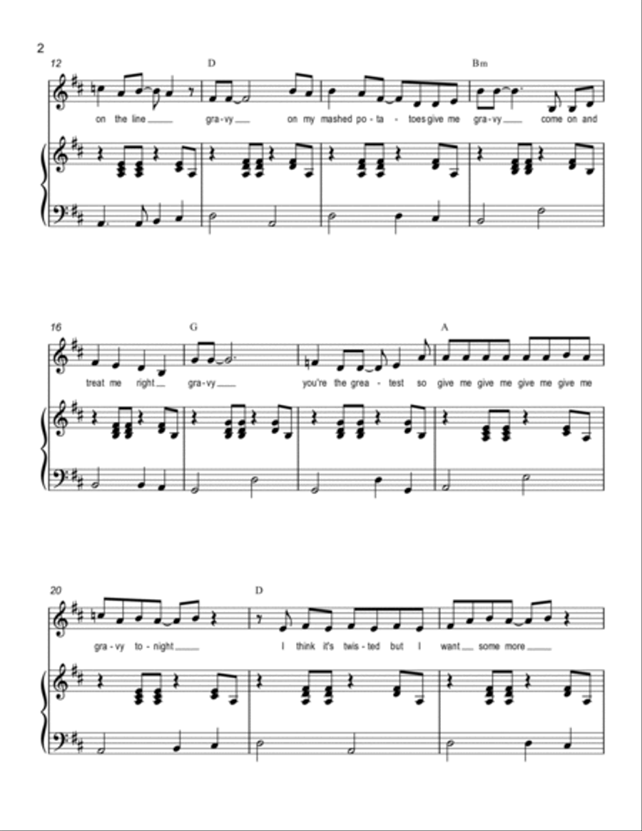 Gravy (For My Mashed Potatoes) Voice scores gallery preview page 2