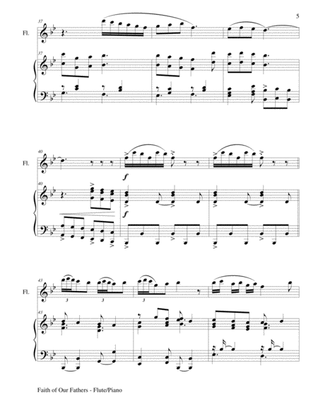 FAITH OF OUR FATHERS (Duet – Flute and Piano/Score and Parts) image number null
