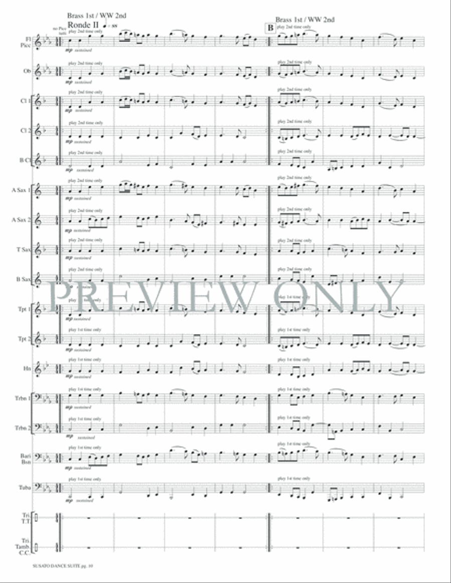 Susato Dance Suite (from Danserye) Concert Band scores gallery preview page 13
