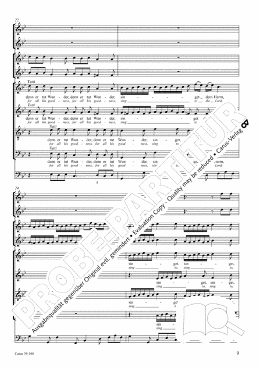Sing to the Lord a new song (Singet dem Herrn ein neues Lied) 4-Part scores gallery preview page 10