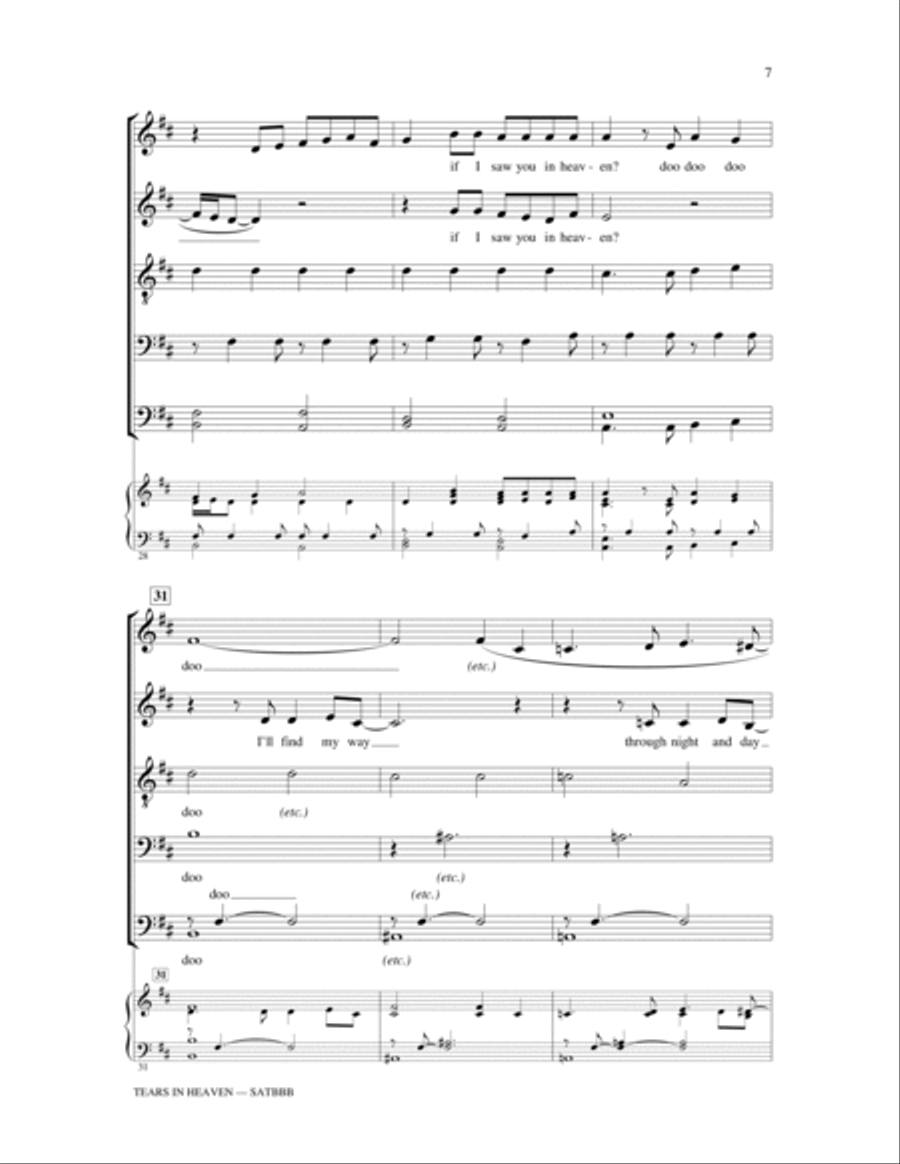 Tears In Heaven (arr. Christopher Gabbitas) 4-Part scores gallery preview page 6