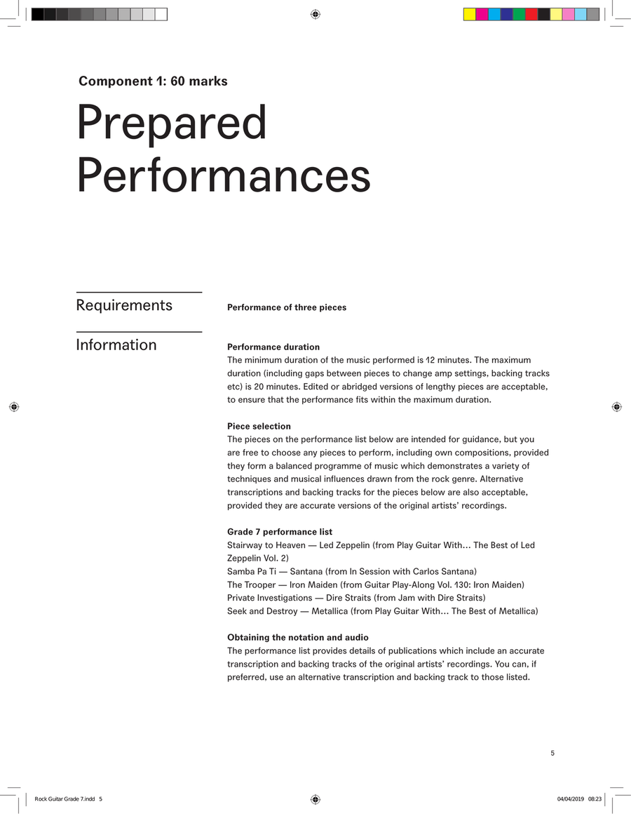 LCME Rock Guitar Handbook 2019 - Grade 7 Electric Guitar scores gallery preview page 5