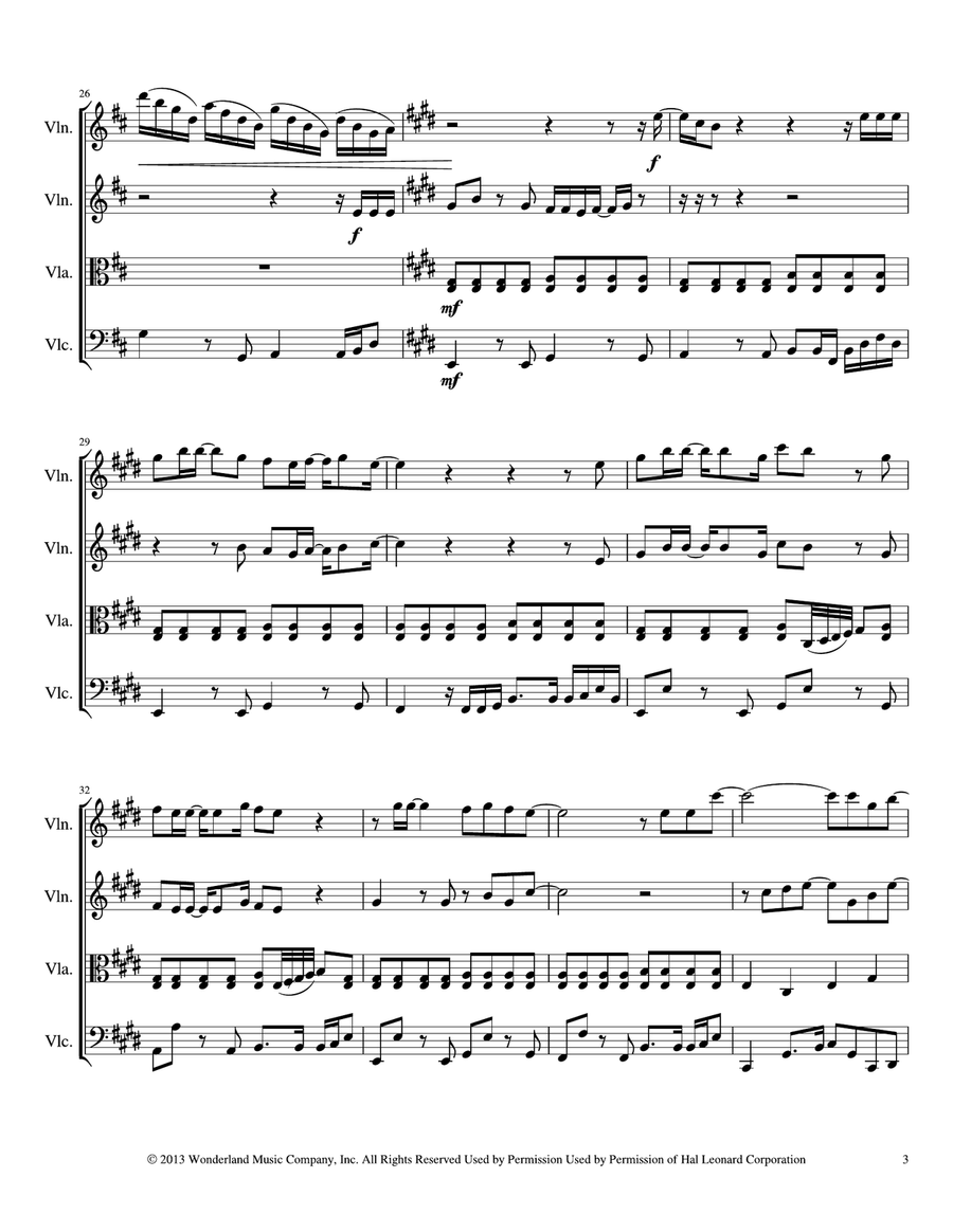 Love Is An Open Door String Quartet scores gallery preview page 3