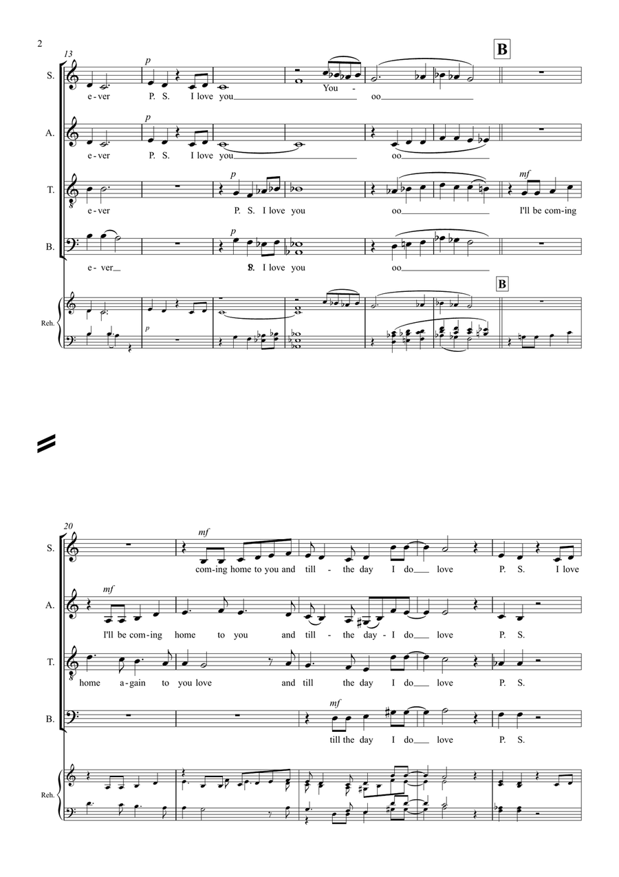 P.s. I Love You P.s. I Love You 4-Part scores gallery preview page 2
