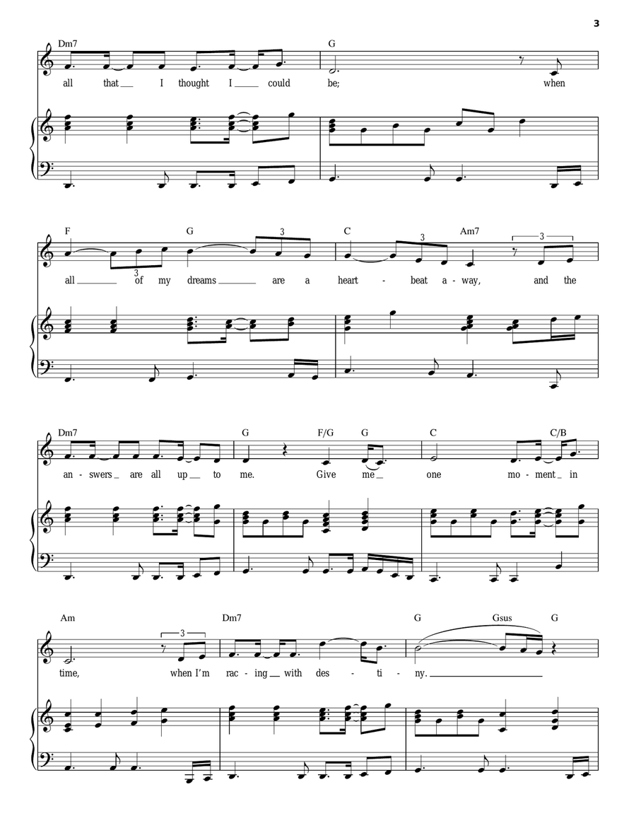 One Moment In Time Piano, Vocal scores gallery preview page 3