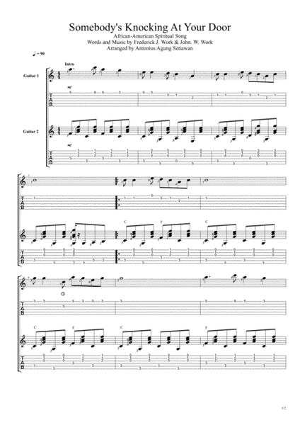 Somebody's Knocking At Your Door (Duet Guitar Tablature) image number null