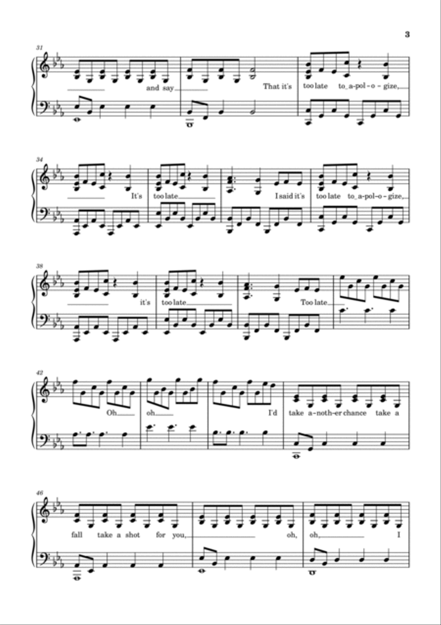 Apologize Apologize Voice scores gallery preview page 3