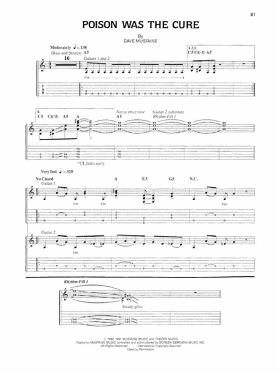 Megadeth – Rust in Peace Electric Guitar scores gallery preview page 6