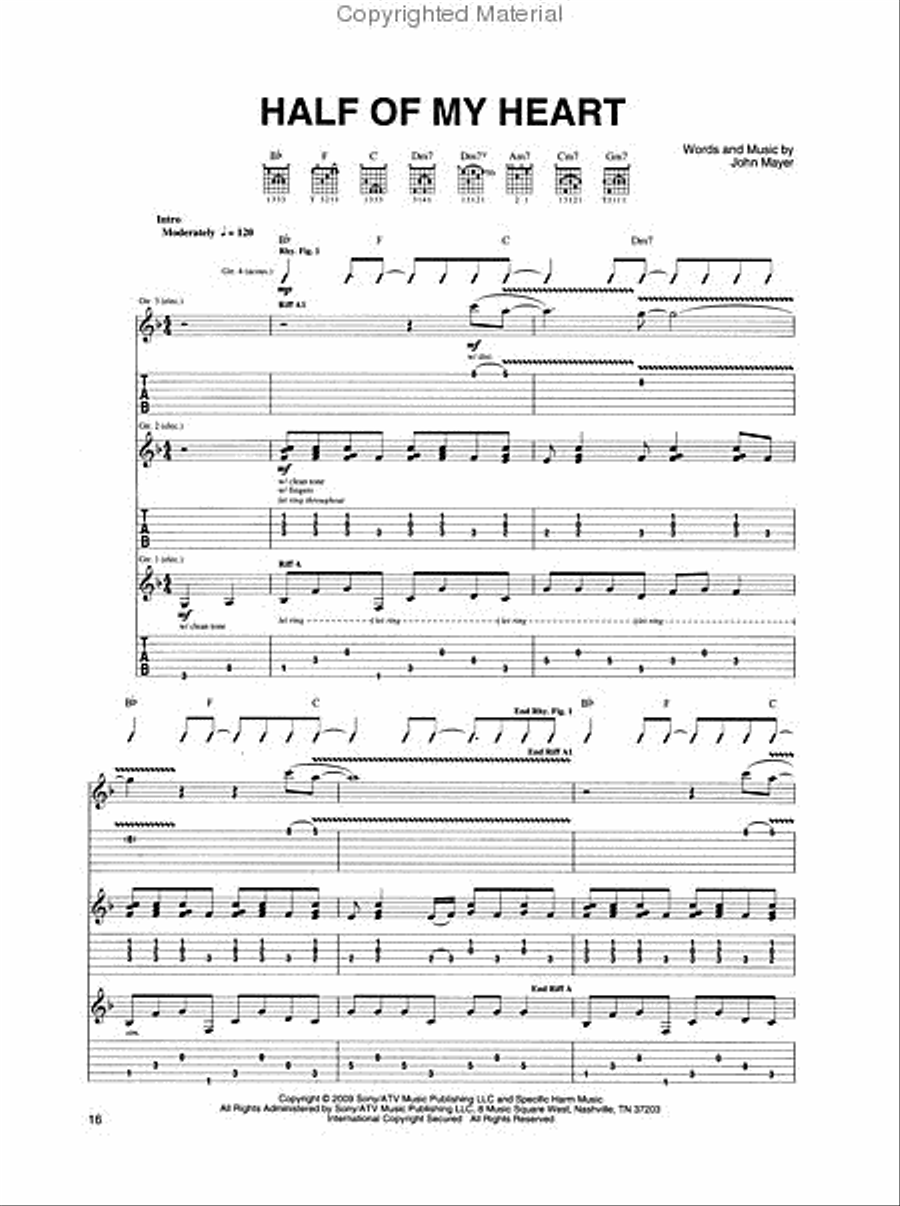 John Mayer – Battle Studies Classical Guitar scores gallery preview page 4