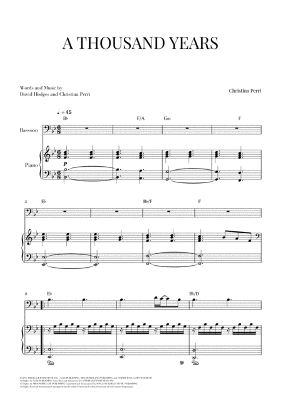 A Thousand Years Woodwind Ensemble scores gallery preview page 1