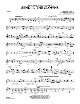 Book cover for Send in the Clowns (from A Little Night Music) (arr. Bob Krogstad) - Violin 2