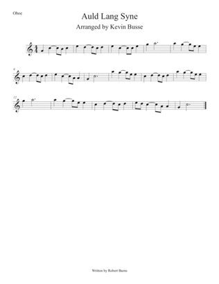 Auld Lang Syne (Easy key of C) Oboe