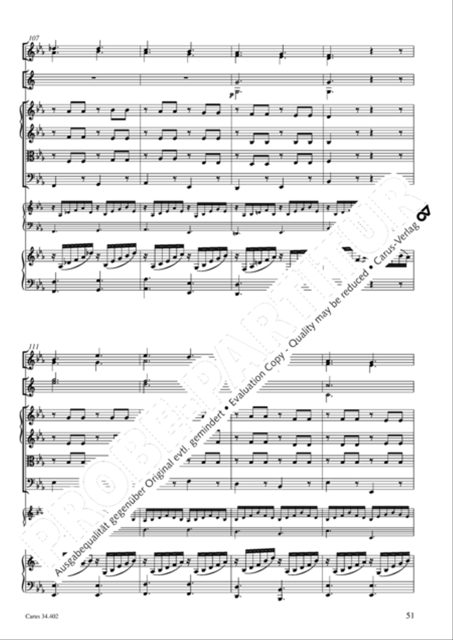 Concerto grosso for cembalo or piano Horn scores gallery preview page 52