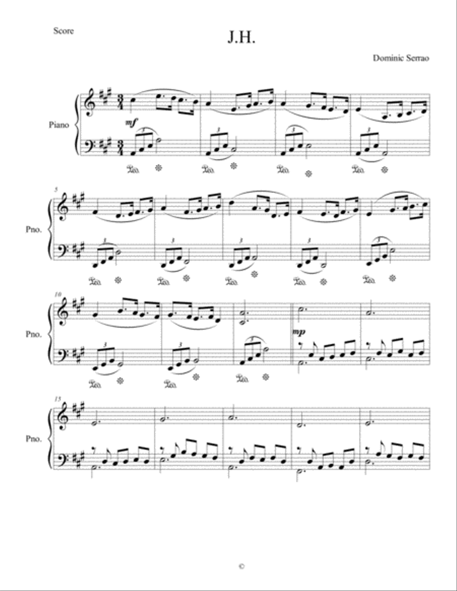 J.H. J.H. Piano Solo scores gallery preview page 1