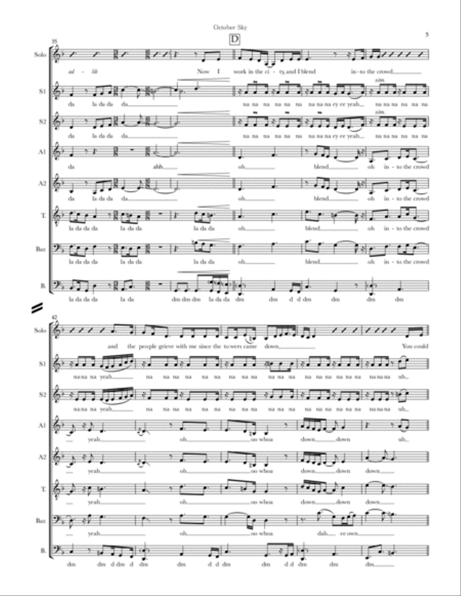 October Sky Divisi scores gallery preview page 5