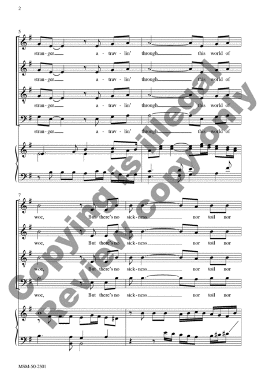 Poor Wayfarin' Stranger 4-Part scores gallery preview page 11