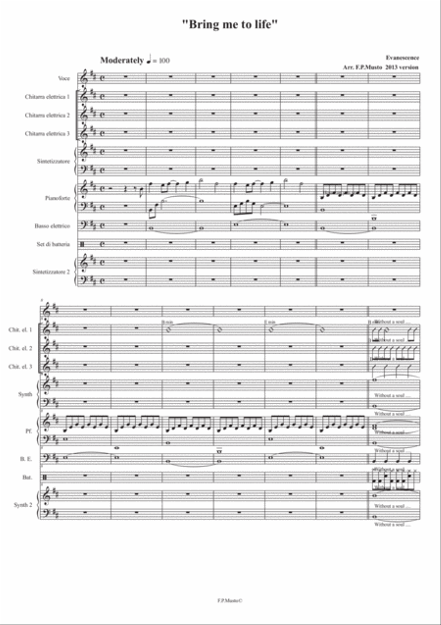 Bring Me To Life Small Ensemble scores gallery preview page 1