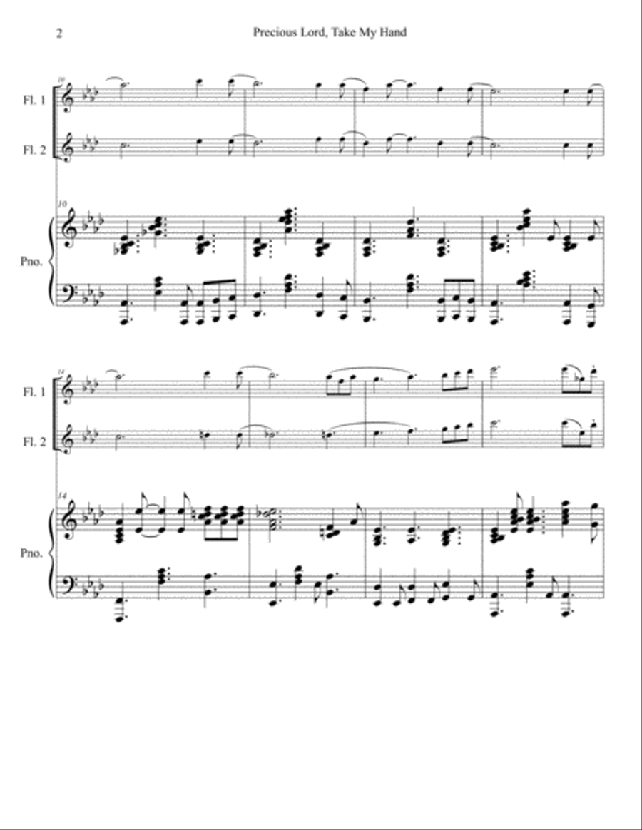 Precious Lord Take My Hand Flute Duet scores gallery preview page 3