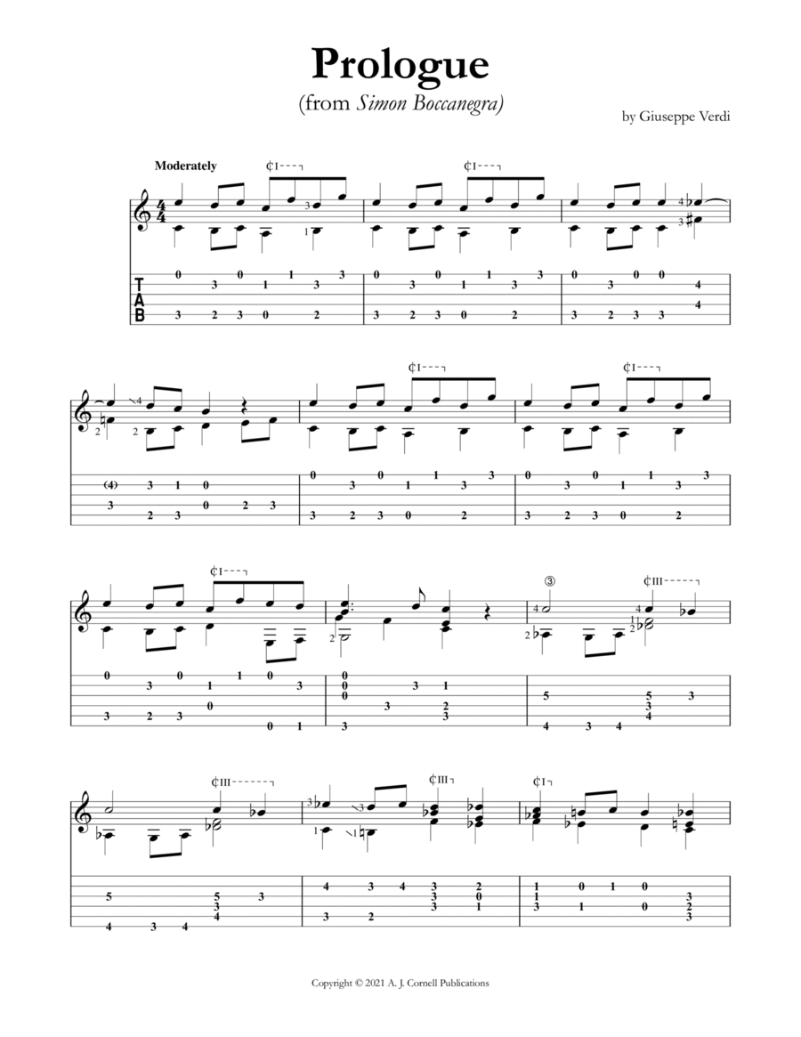 Prologue Classical Guitar scores gallery preview page 1