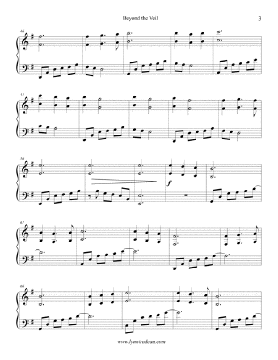 Beyond the Veil Piano Solo scores gallery preview page 3