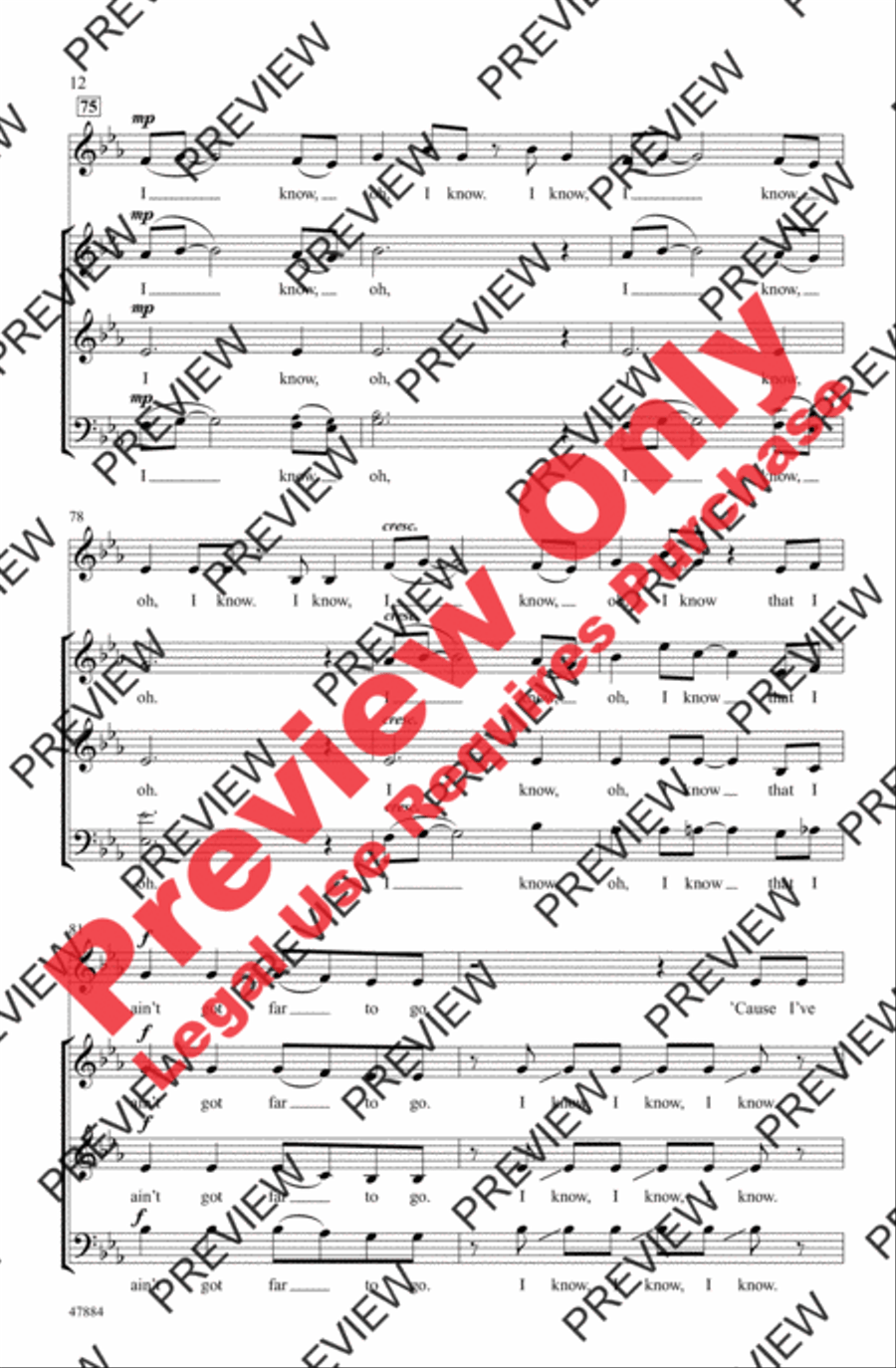 Ain't Got Far to Go 3-Part scores gallery preview page 12
