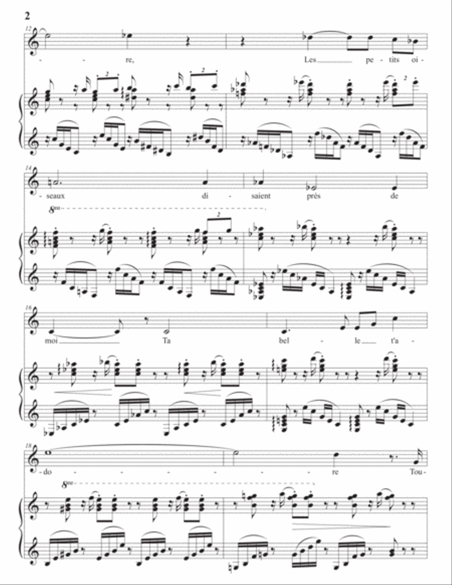 JAËLL: Les petits oiseaux (transposed to C major) Voice scores gallery preview page 3