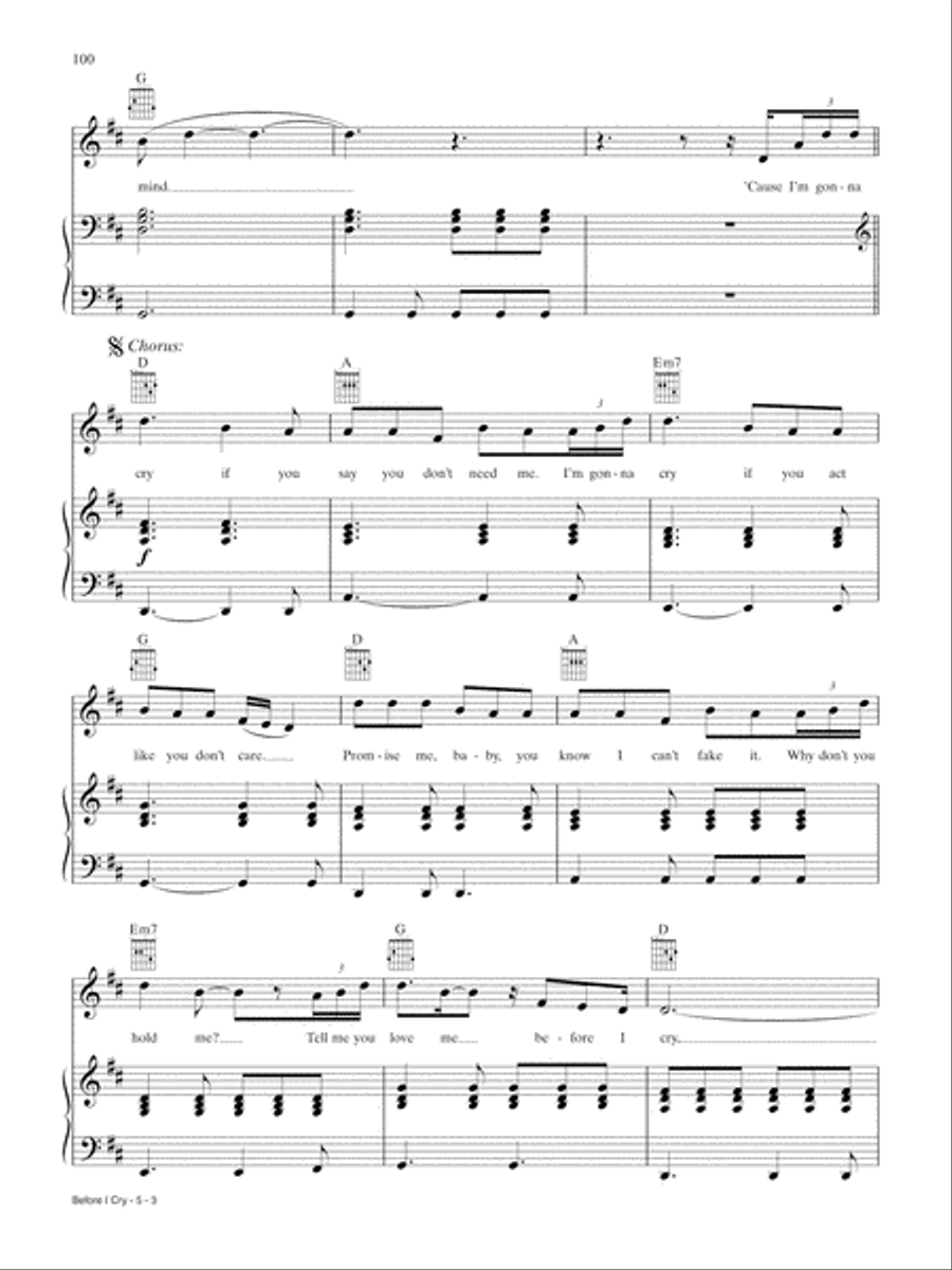 Before I Cry (from A Star Is Born) Piano, Vocal, Guitar scores gallery preview page 3