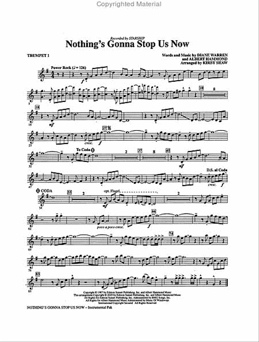 Nothing's Gonna Stop Us Now Choir scores gallery preview page 2