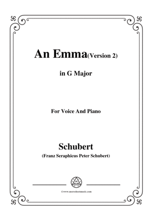 Schubert-An Emma(2nd version),D.113,in G Major,for Voice&Piano