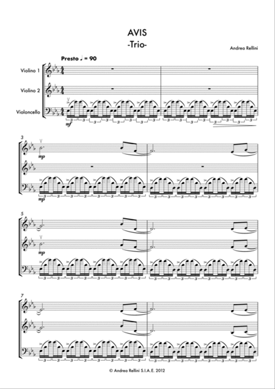 AVIS String Trio (2 Violins, Cello) String Trio scores gallery preview page 2