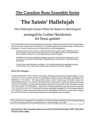 Book cover for The Saints' Hallelujah - Full Score