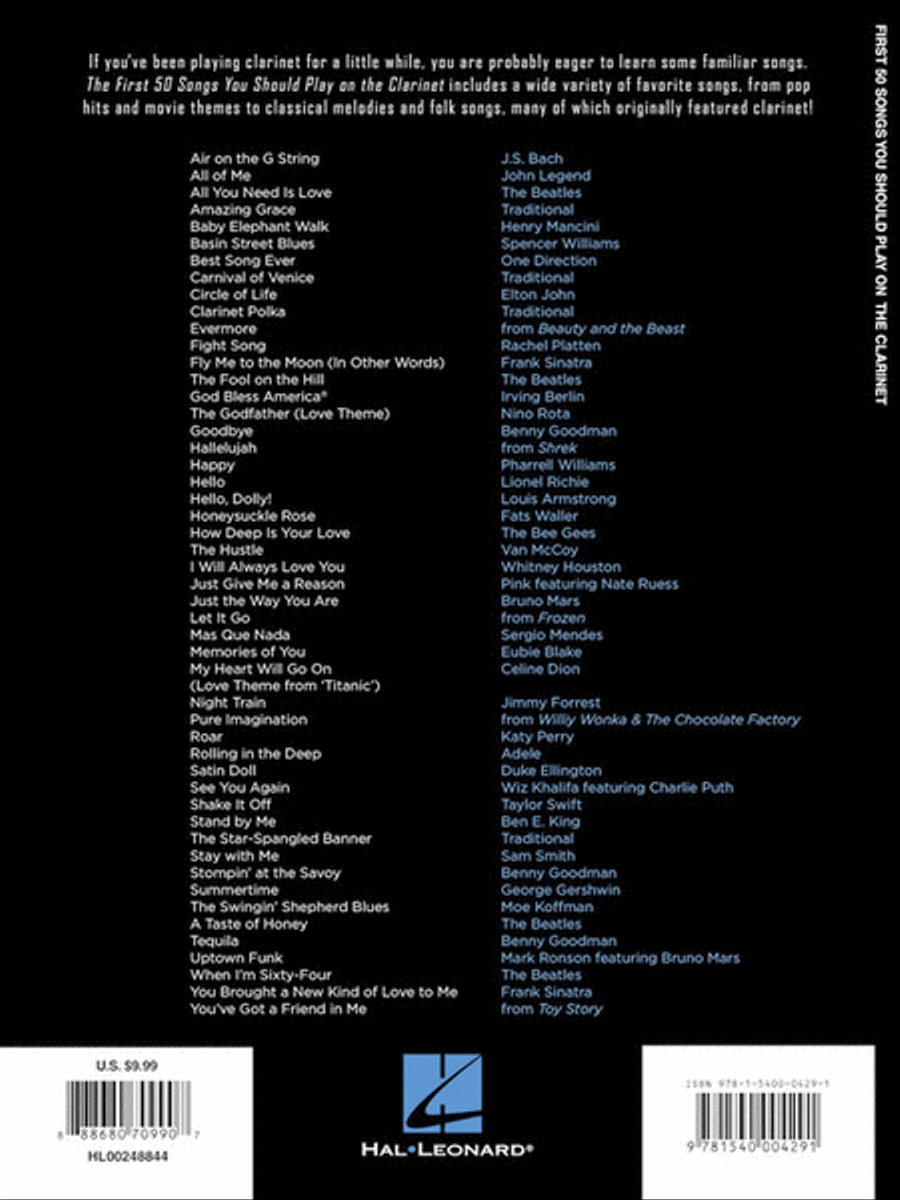 First 50 Songs You Should Play on the Clarinet