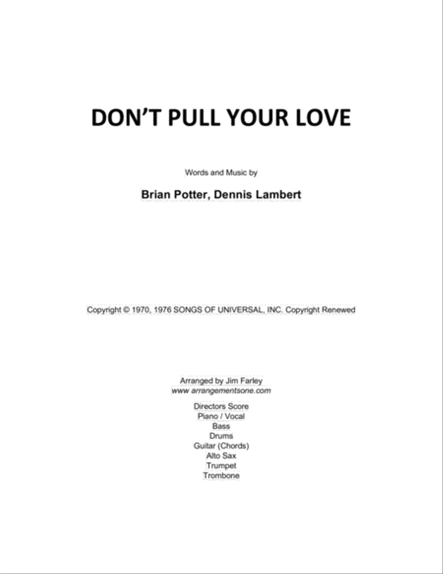 Don't Pull Your Love