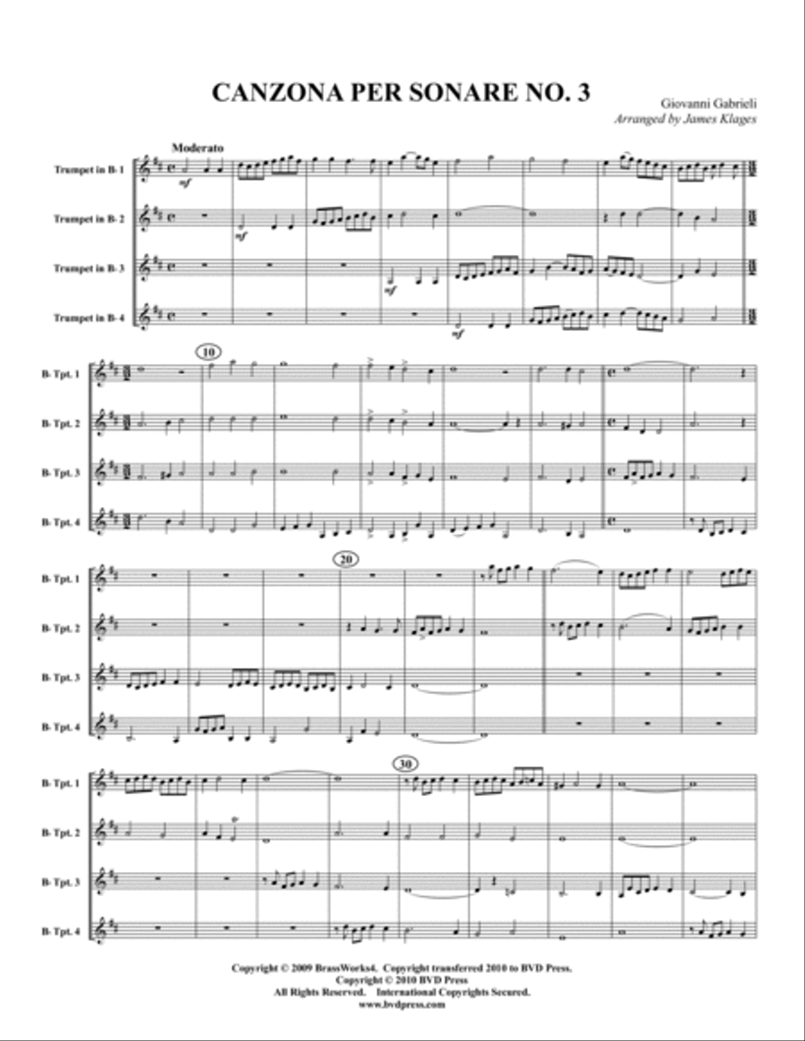 Canzona per Sonare No. 3 Trumpet scores gallery preview page 2