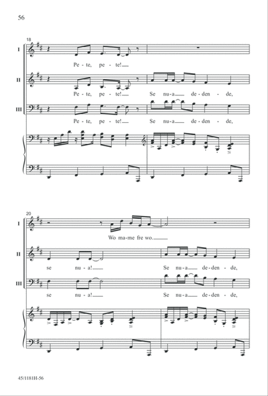 Contemporary Choral Classics 3-Part scores gallery preview page 56