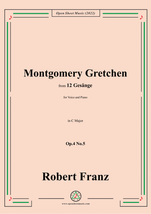 Book cover for Franz-Montgomery Gretchen,in C Major,Op.4 No.5