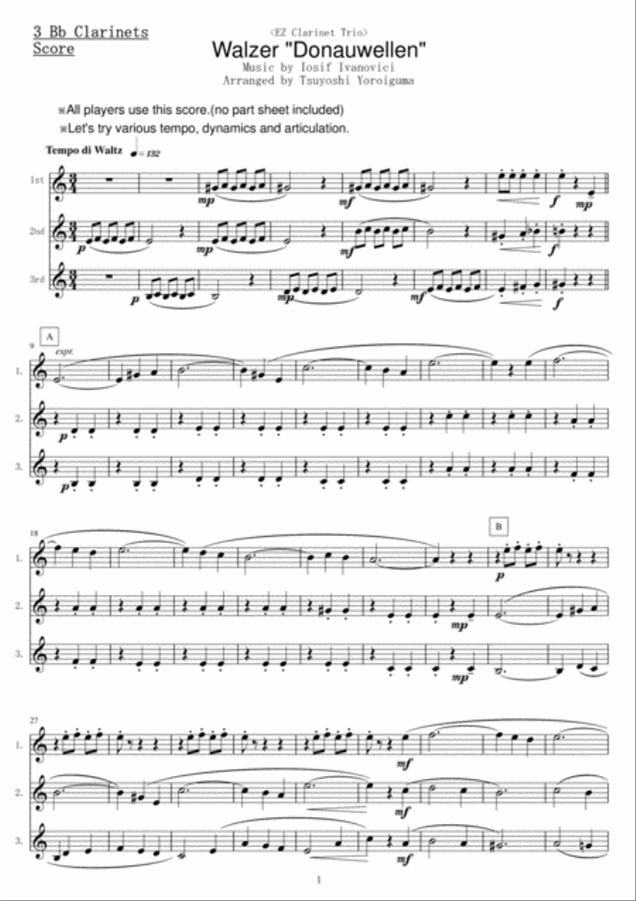 <EZ Clarinet Trio> Walzer 