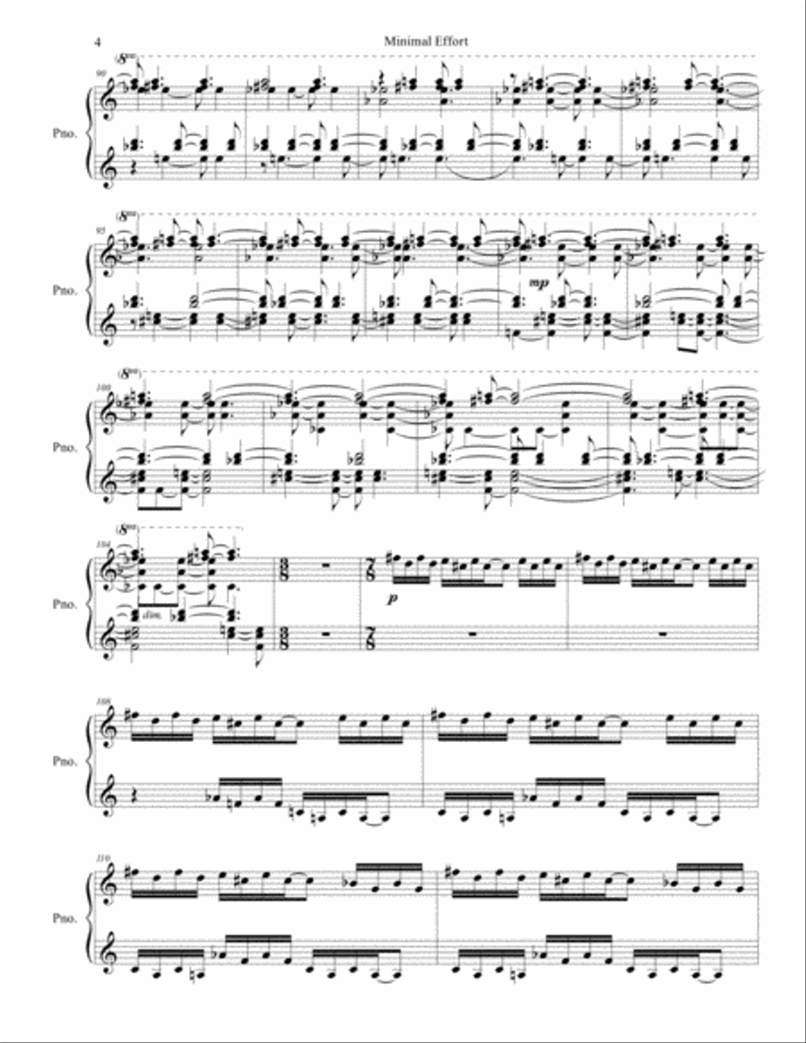 Minimal Effort, Op. 192 Piano Solo scores gallery preview page 4